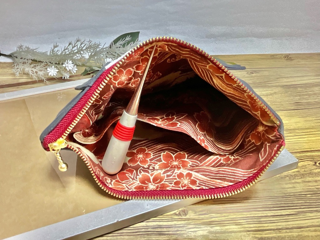 水木モチーフファスナーポーチ