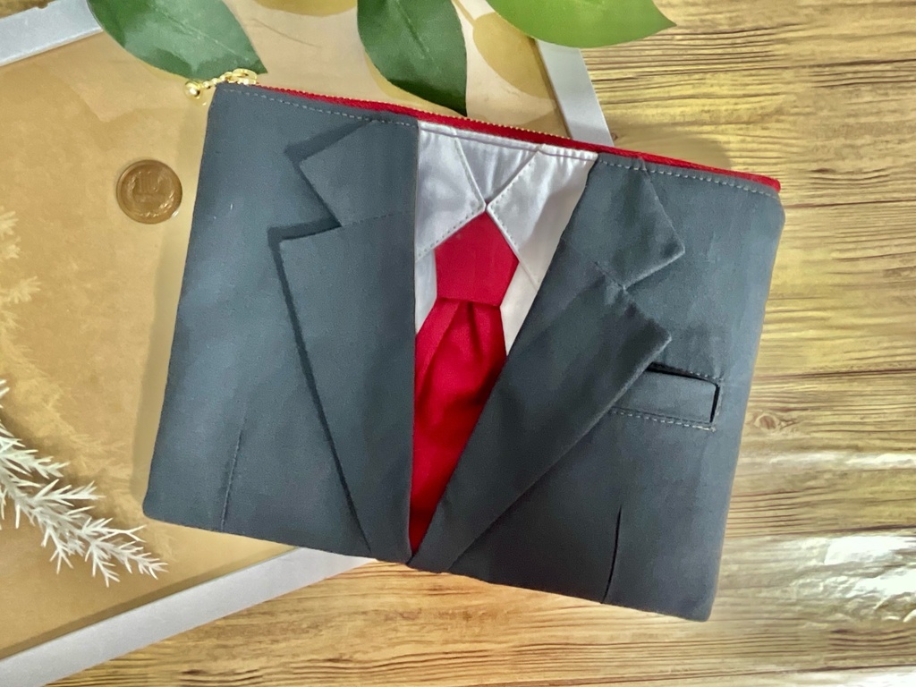 水木モチーフファスナーポーチ