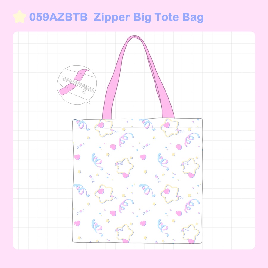 059AZBTB Zipper Big Tote Bag
