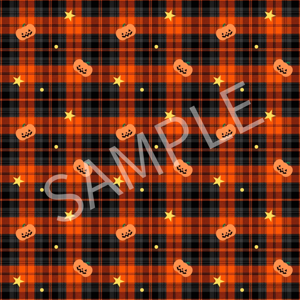 ハロウィン デジタルペーパー タータンチェック3セット Halloween digital paper tartan check