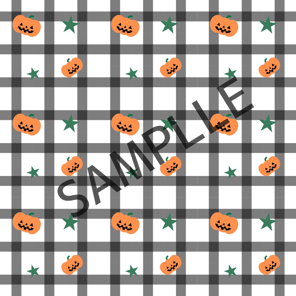 ハロウィン デジタルペーパー ギンガムチェック3セット Halloween digital paper gingham check