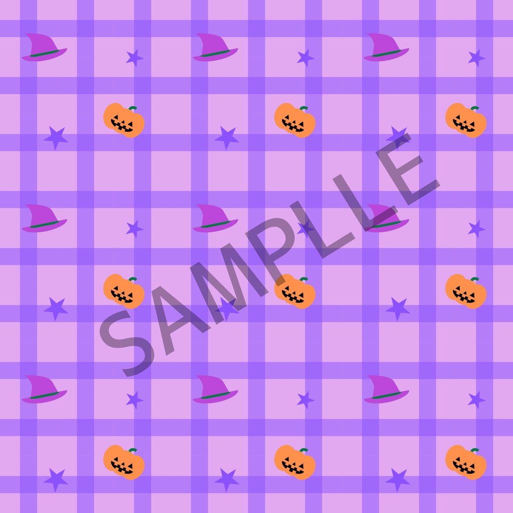 ハロウィン デジタルペーパー ギンガムチェック3セット Halloween digital paper gingham check