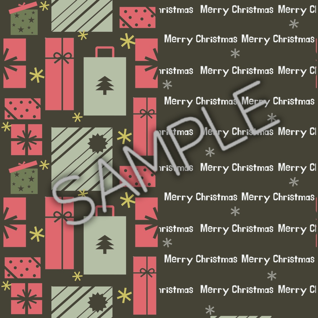Traditional Green&Coral&Brown クリスマス デジタルペーパー シームレスパターン 10セット