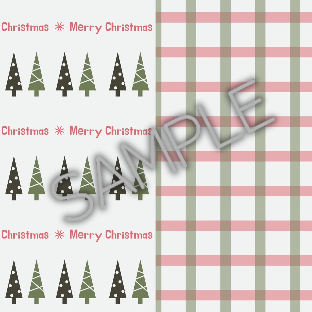 Traditional Green&Coral&Brown クリスマス デジタルペーパー シームレスパターン 10セット
