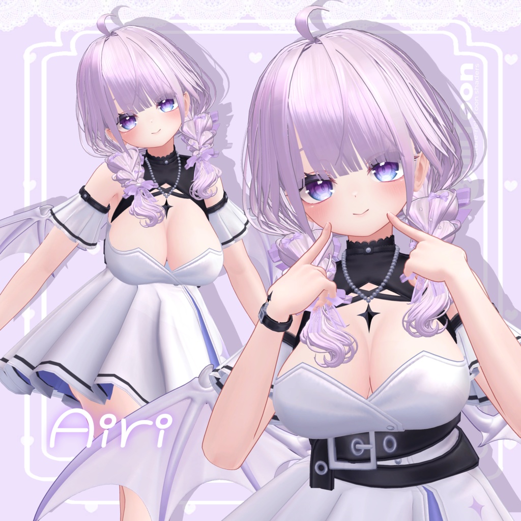 【14アバター】Fluffy braid Hair 【VRChat用Hair】