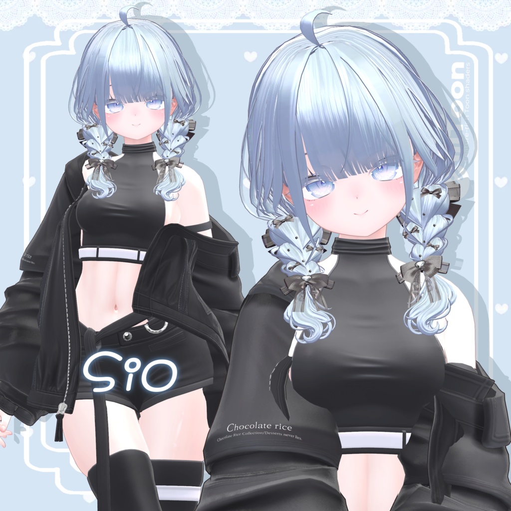 【14アバター】Fluffy braid Hair 【VRChat用Hair】