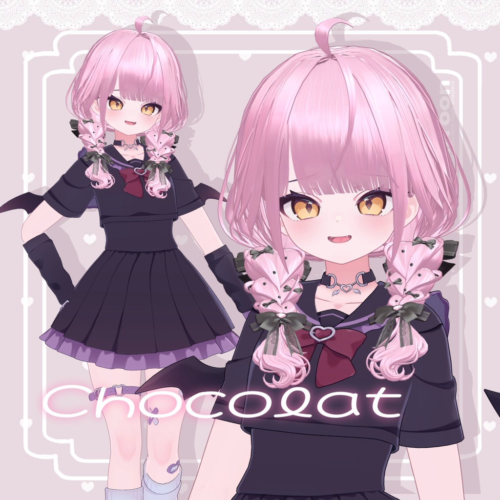 【14アバター】Fluffy braid Hair 【VRChat用Hair】