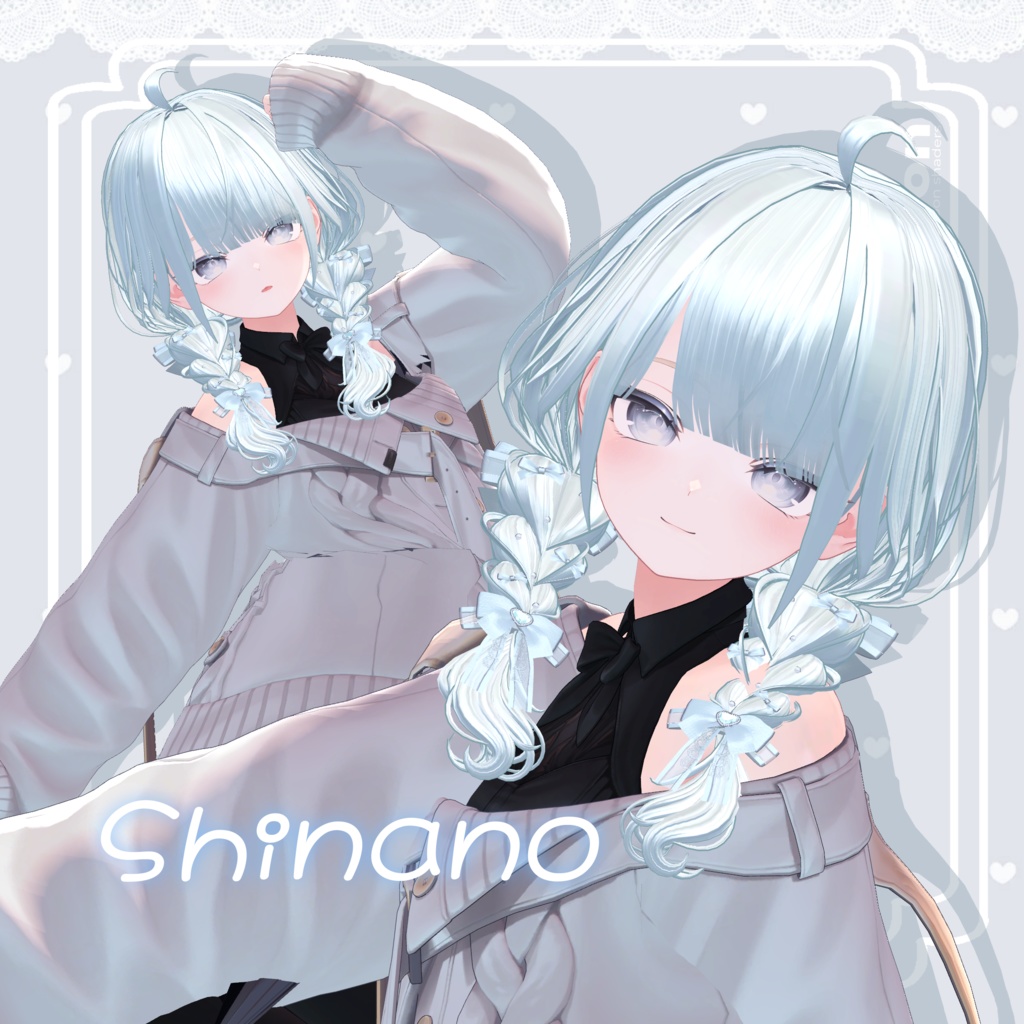 【14アバター】Fluffy braid Hair 【VRChat用Hair】