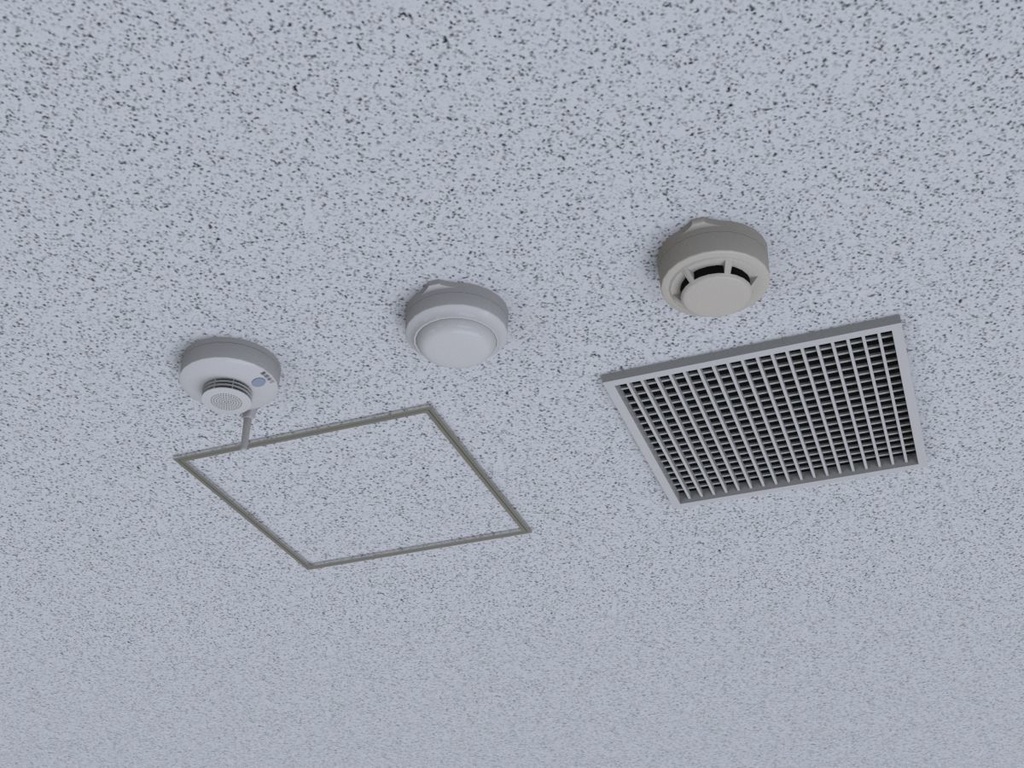 オフィス天井 照明・設備系セット【日本の小物・プロップ】