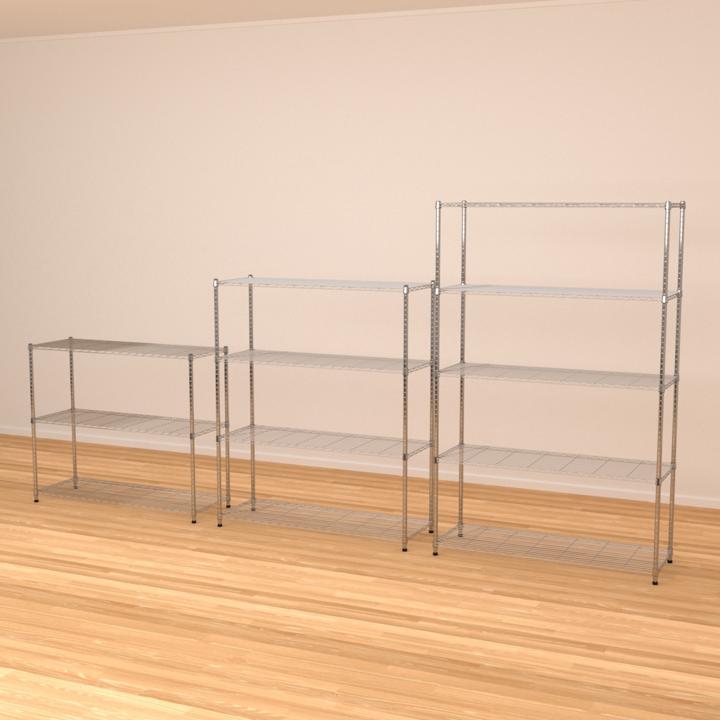 お値段以上なスチールラック3種セット【日本の小物・プロップ】