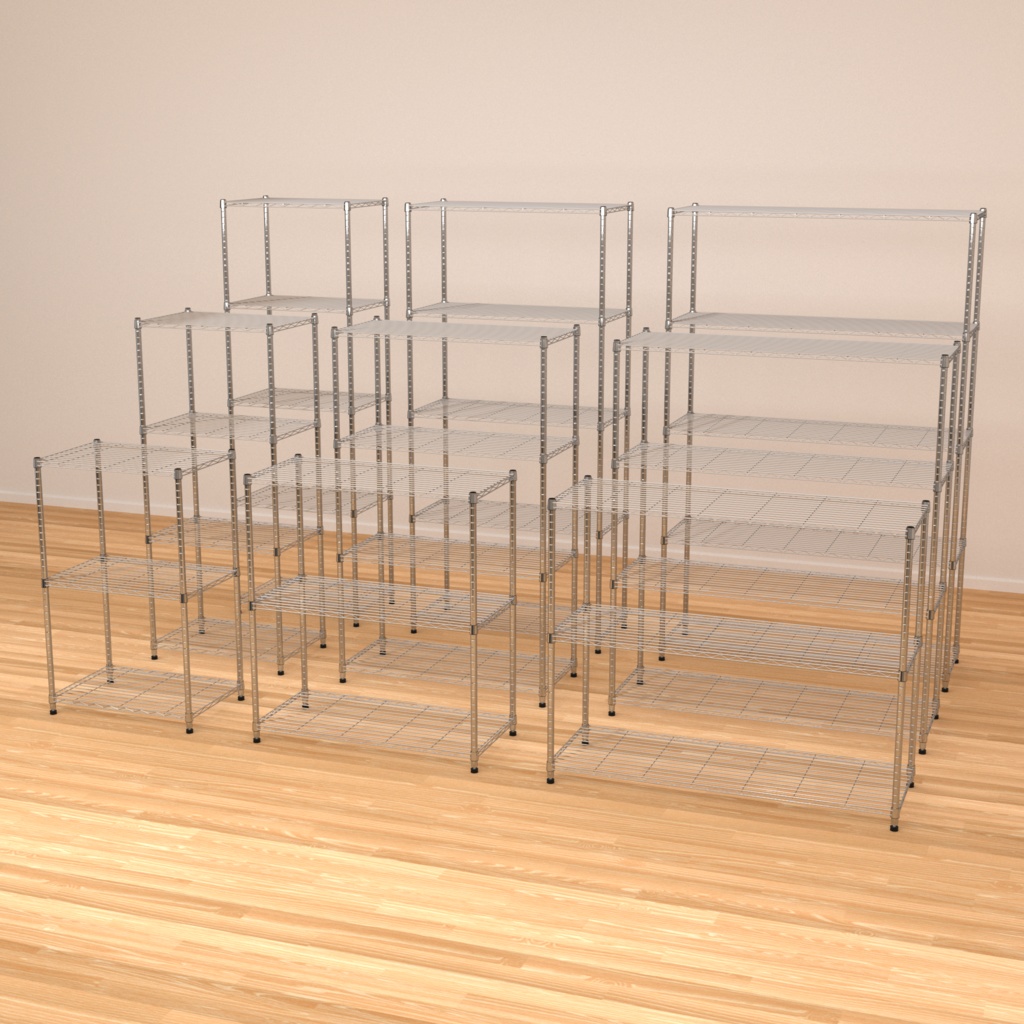 お値段以上なスチールラック3種セット【日本の小物・プロップ】