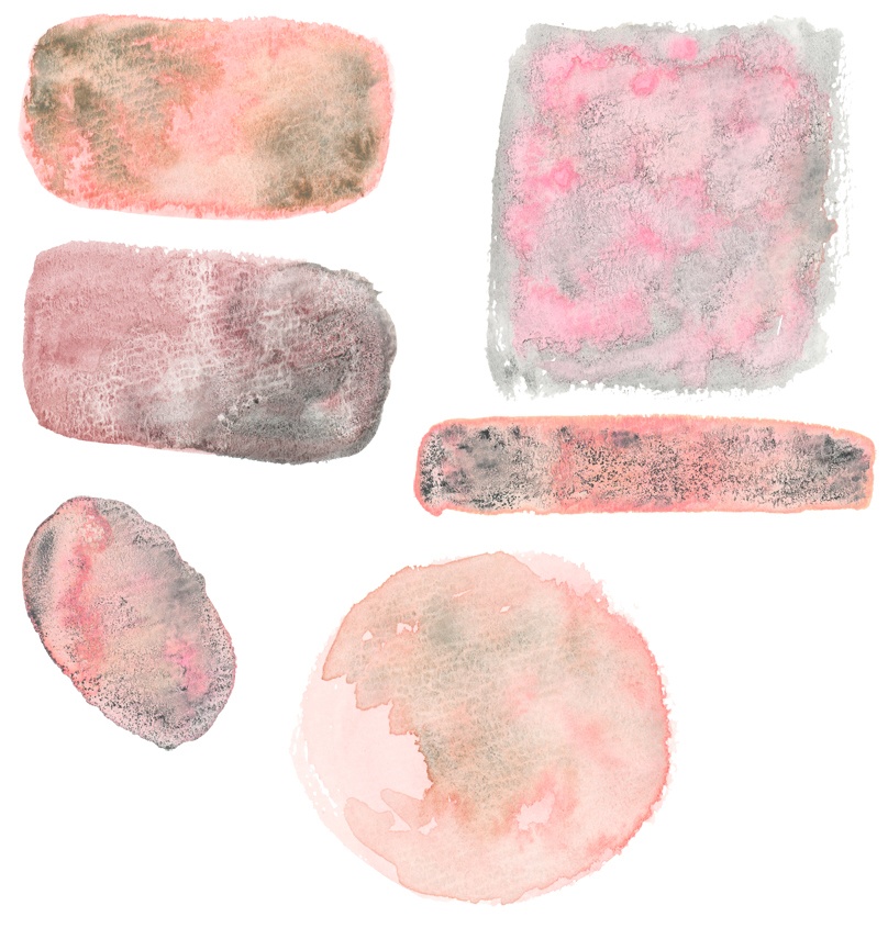 【商用フリー】アナログ水彩テクスチャ6種(ピンクグランジ)