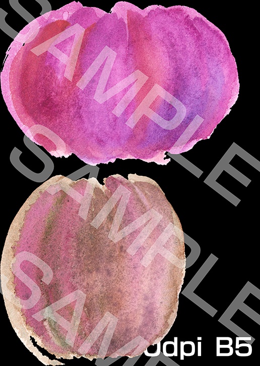 アナログ水彩テクスチャ6種(ハロウィンその8)