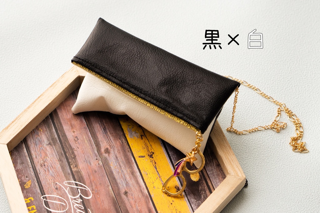 バイカラーチェーンバッグ