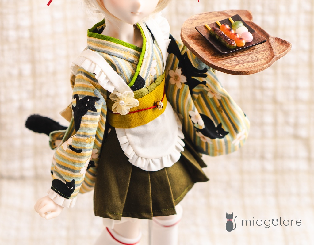 【9/23 20時〜販売開始】黒猫お給仕さんセット（うぐいす・さくら・おつきみ）
