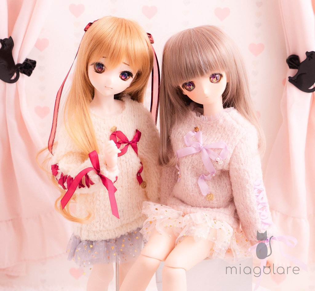 【MDD】ふわふわニットワンピ（アイボリー・ピンク）