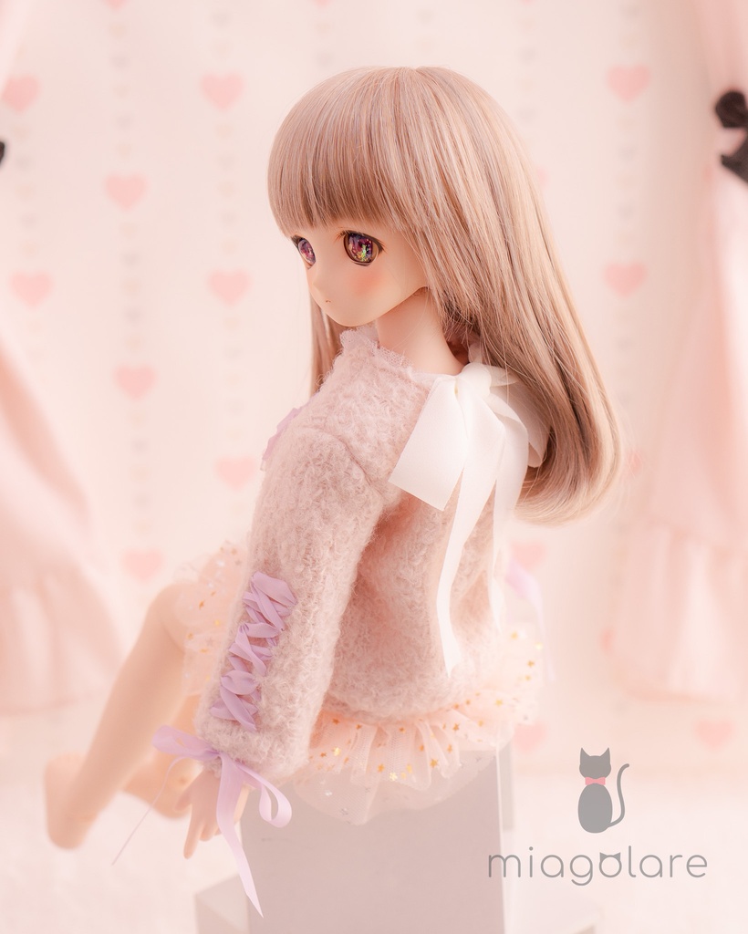 【MDD】ふわふわニットワンピ（アイボリー・ピンク）