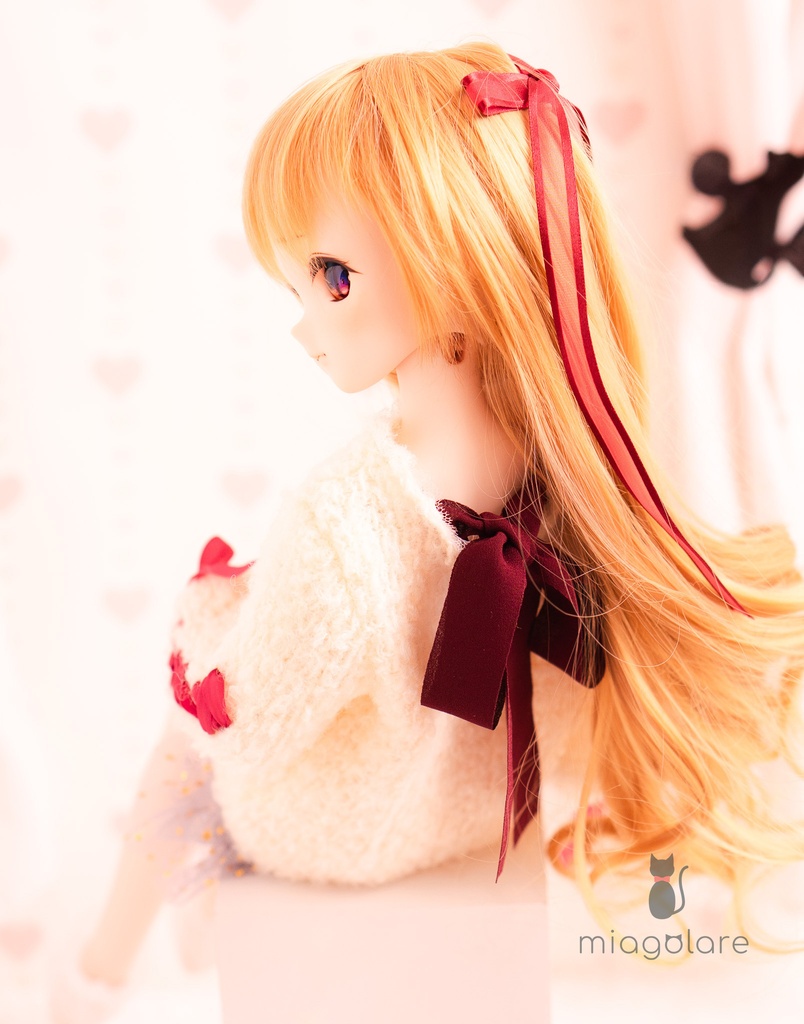 【MDD】ふわふわニットワンピ（アイボリー・ピンク）