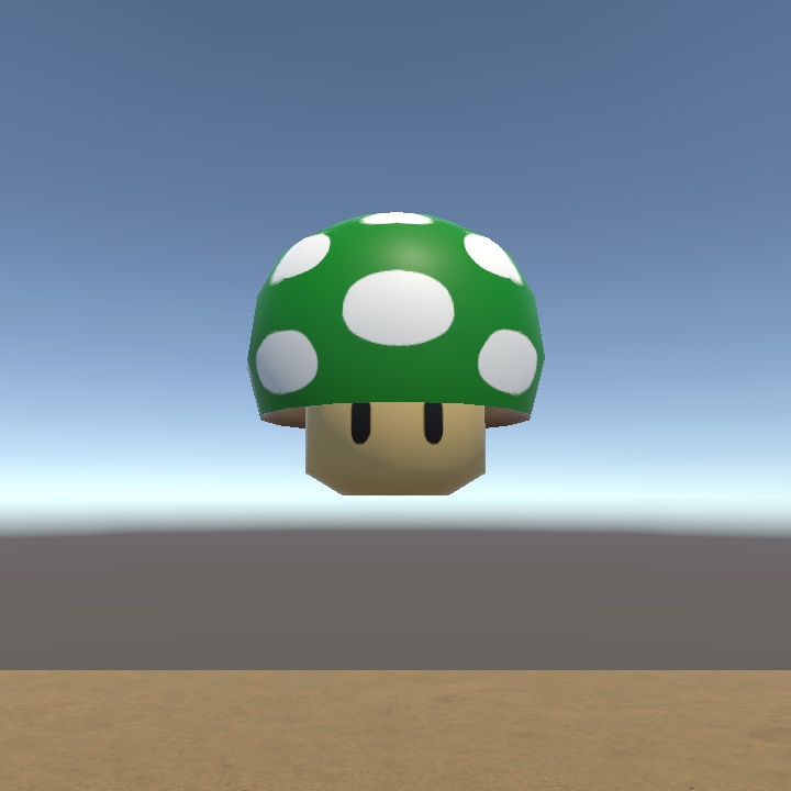 1UPキノコの3Dモデル