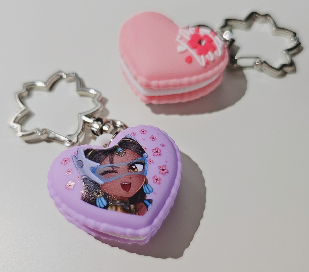 ハートマカロンキーホルダー