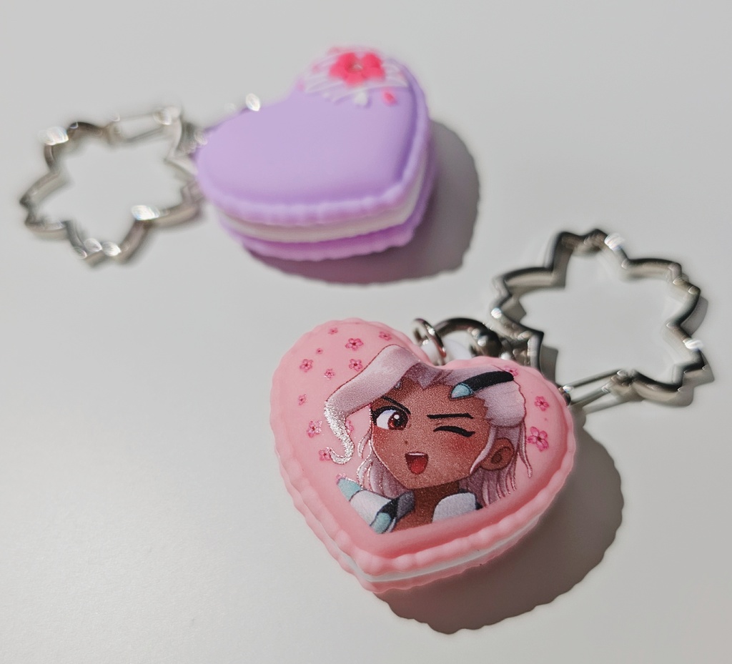 ハートマカロンキーホルダー