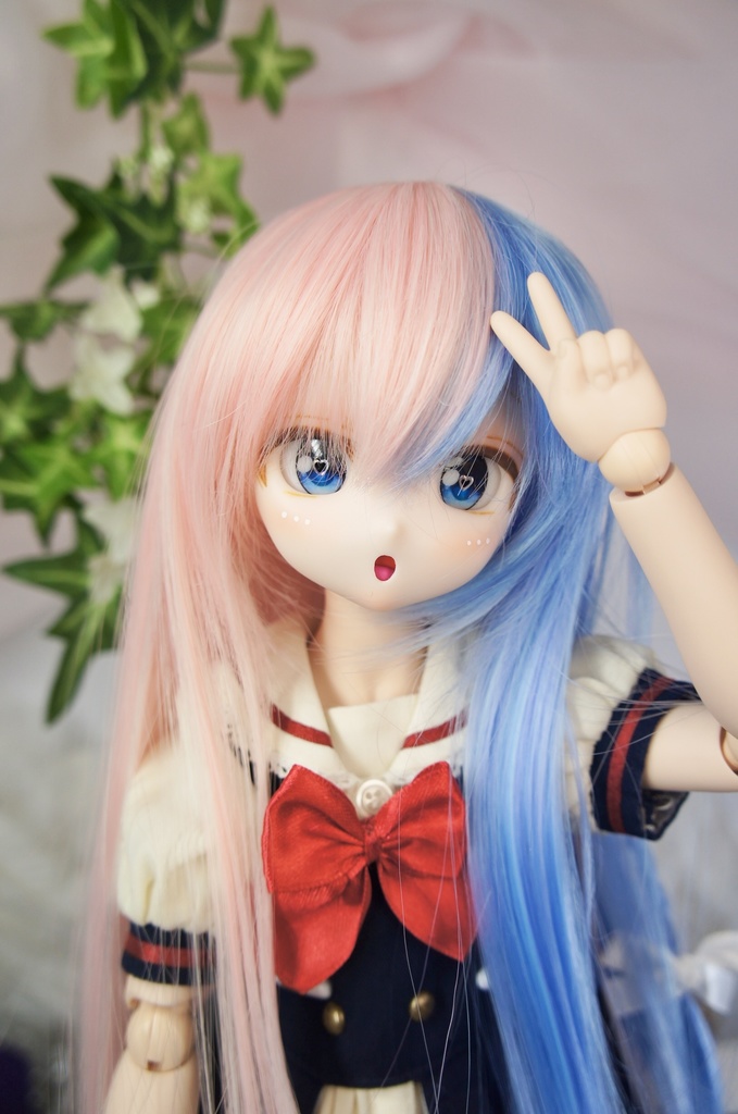 カスタムヘッド　ドール　DDH-27 セミホワイト肌 あおレンジャー