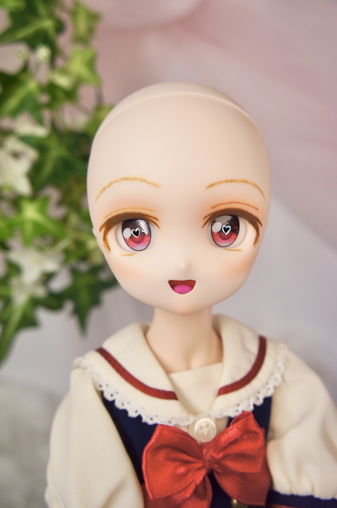 カスタムヘッド　ドール　DDH-27 セミホワイト肌 あかレンジャー