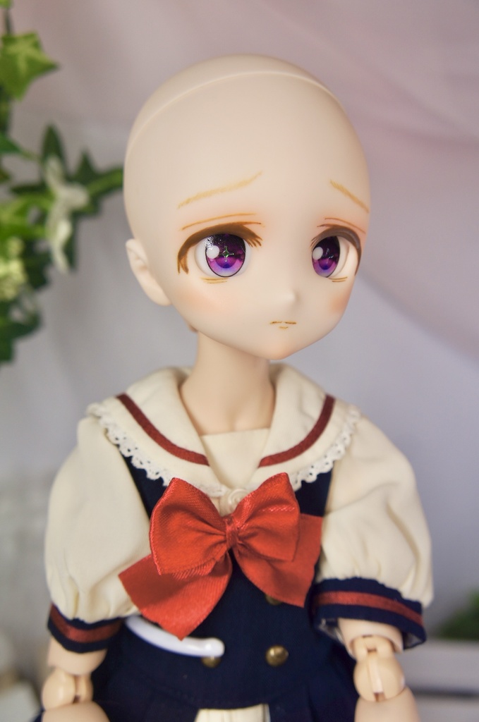 カスタムヘッド　ドール　DDH-27 セミホワイト肌 むらさきレンジャー