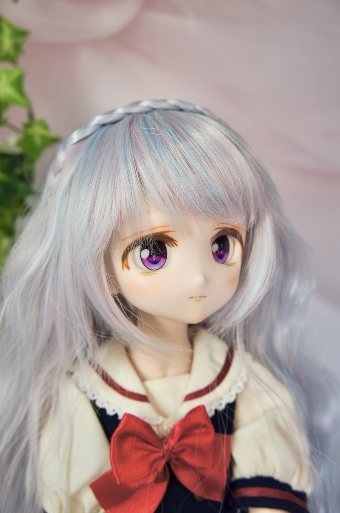 カスタムヘッド　ドール　DDH-27 セミホワイト肌 むらさきレンジャー