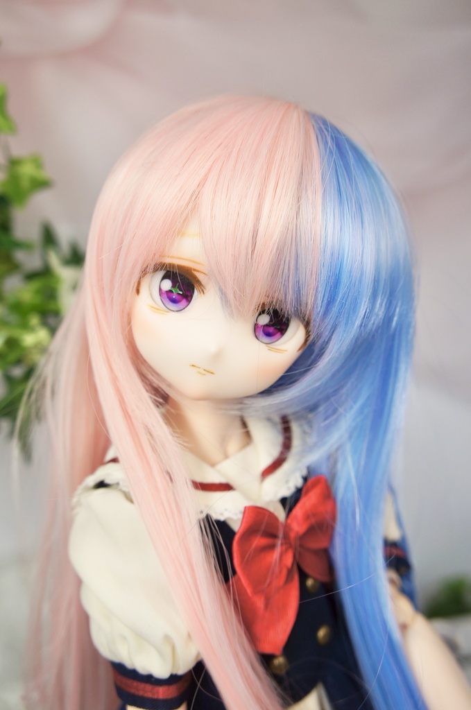 カスタムヘッド　ドール　DDH-27 セミホワイト肌 むらさきレンジャー