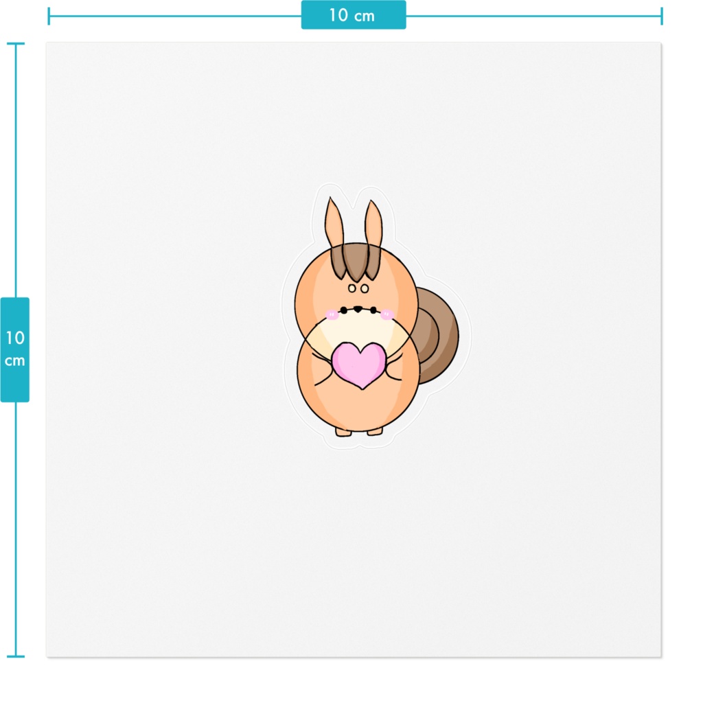 まろアニマルズのまろリスステッカー ハートを抱きしめるまろリス