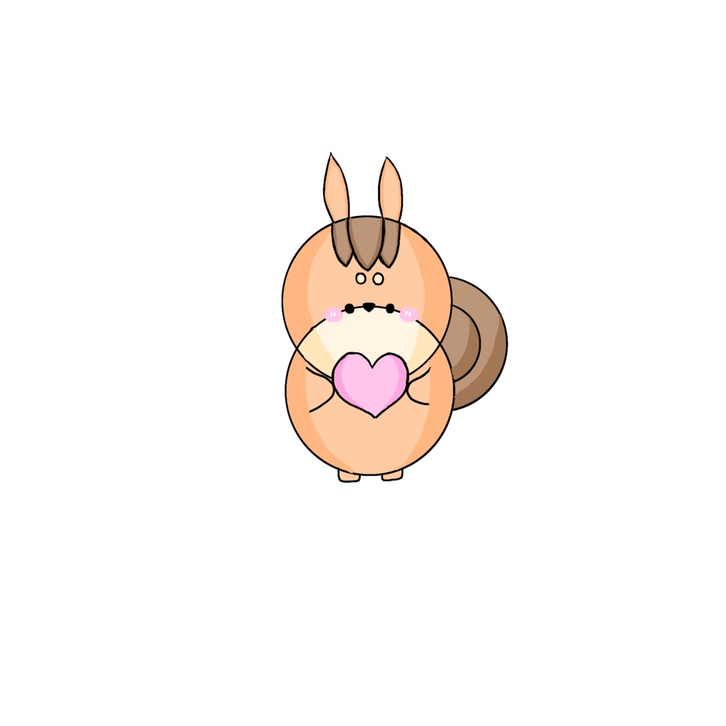 まろアニマルズのまろリス ハートを抱えてるまろリス