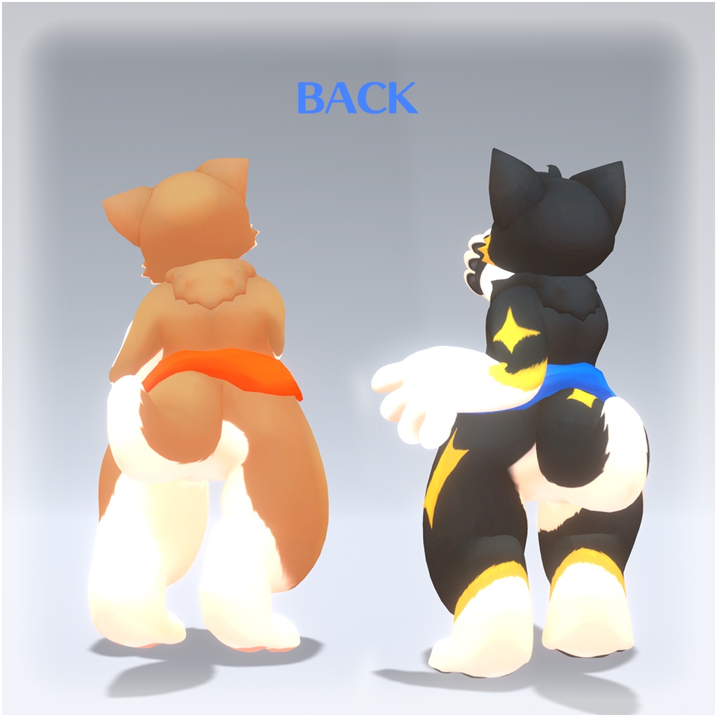 VRC想定ケモノ3Dモデル シバロロ-shibaroro-+quest対応版アリ