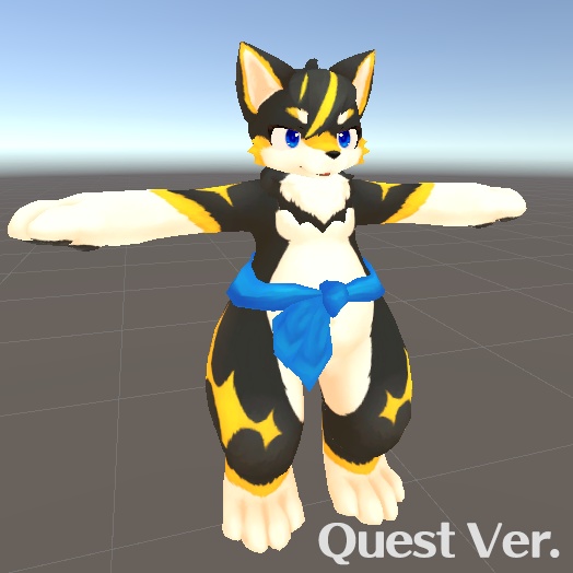VRC想定ケモノ3Dモデル シバロロ-shibaroro-+quest対応版アリ