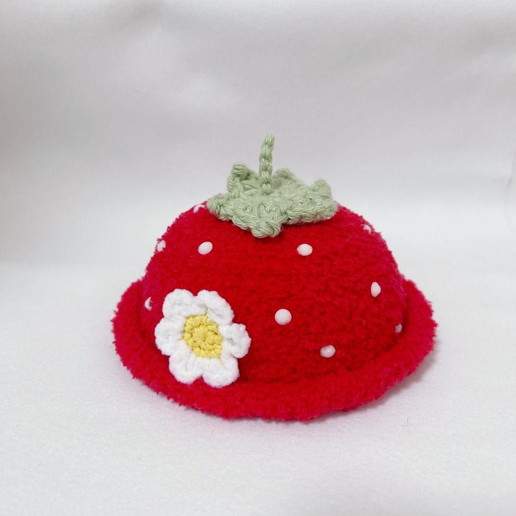 いちごのぼうし ちびぐるみサイズ あか