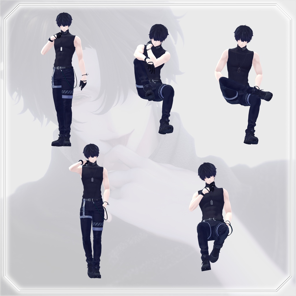 【5Avatar対応】Mens Pose Set