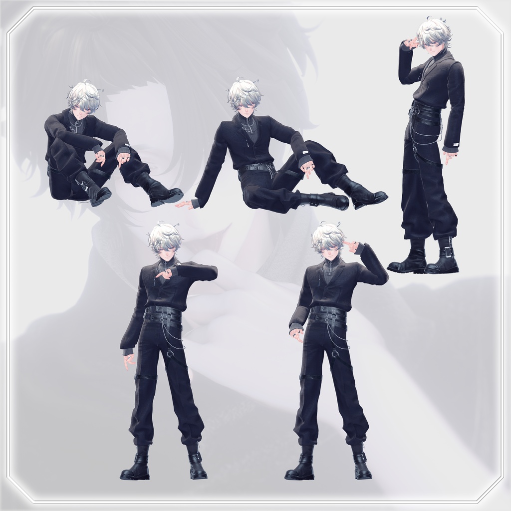 【5Avatar対応】Mens Pose Set