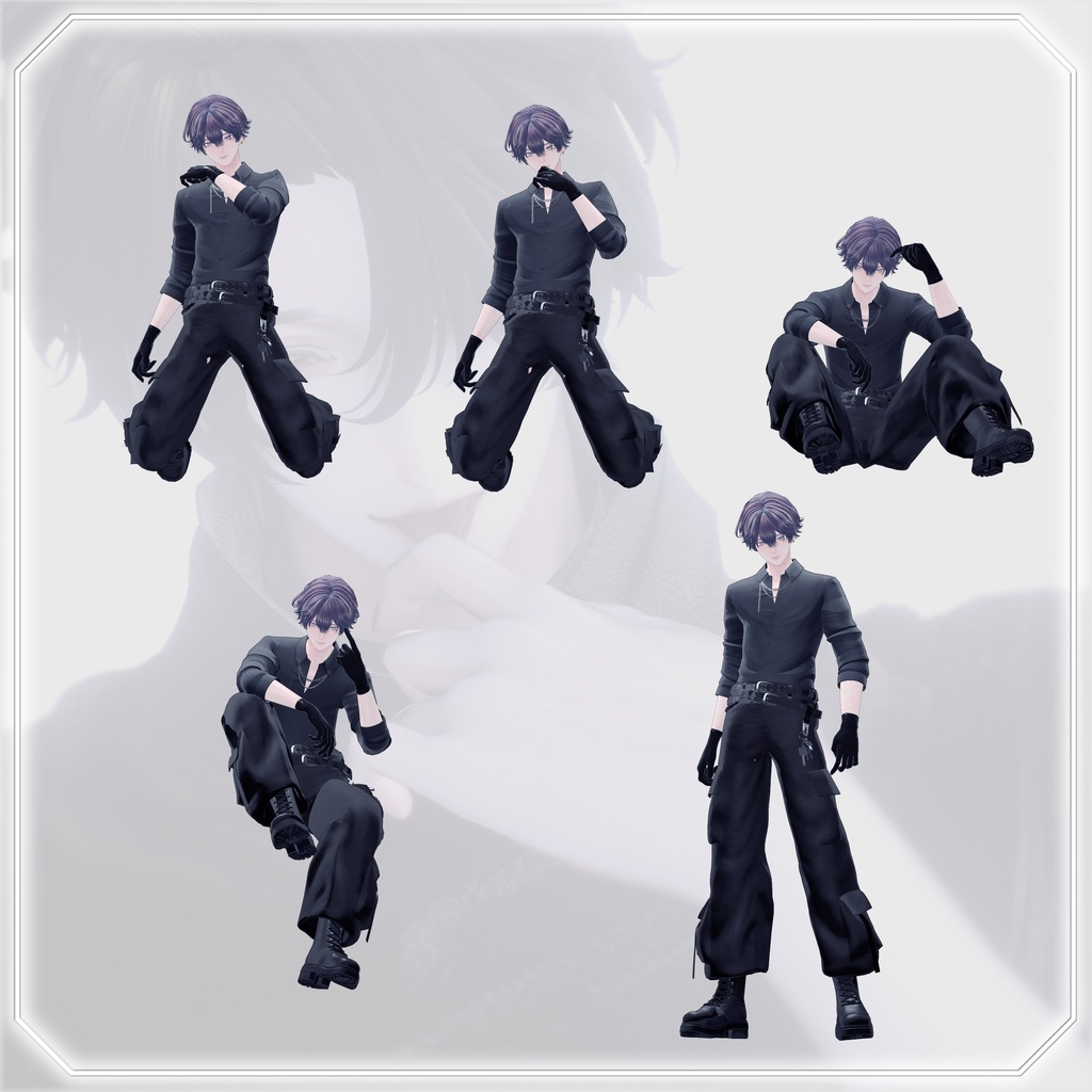 【5Avatar対応】Mens Pose Set