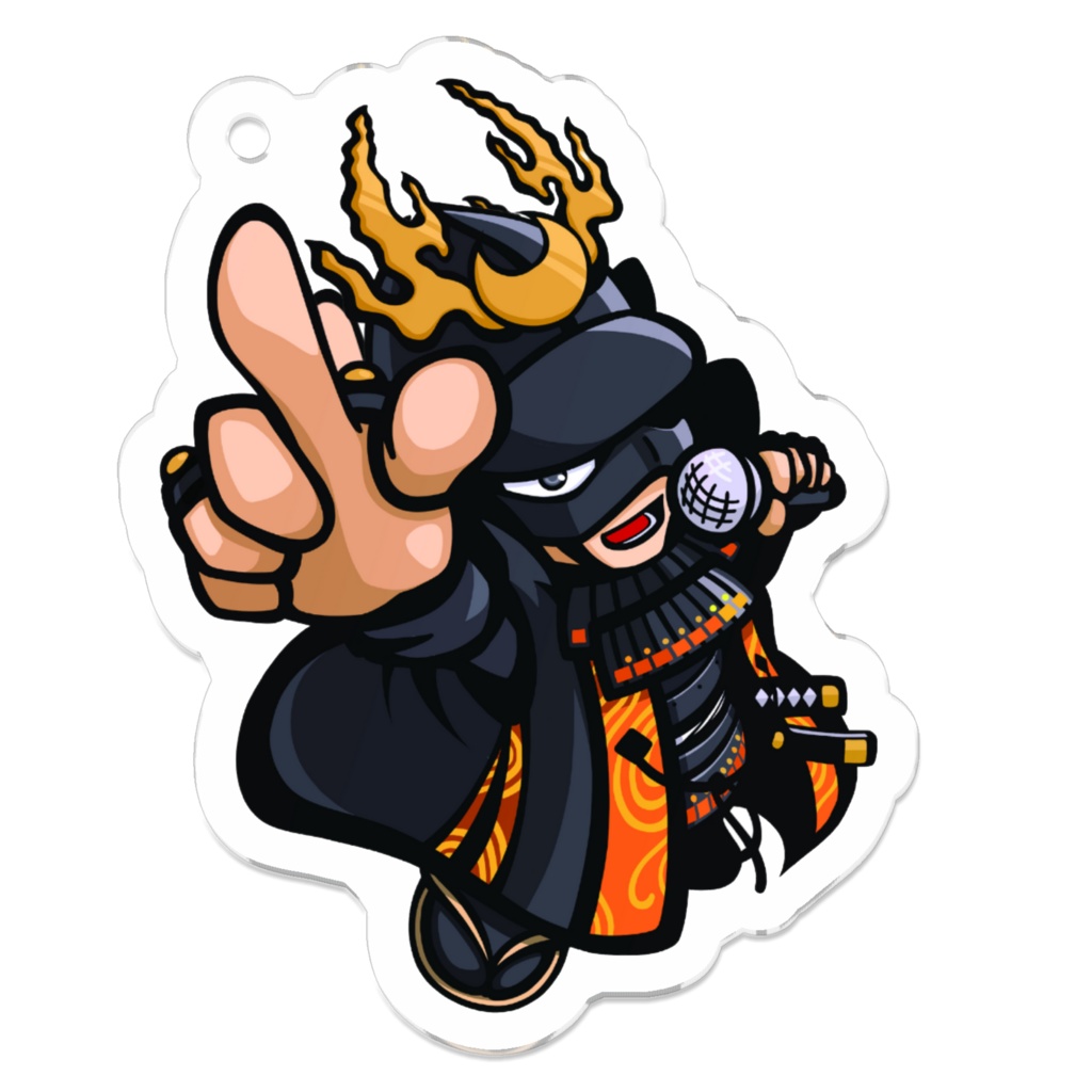 デフォルメ　かがみてつや　アクリルキーホルダー - 50 x 50 (mm)