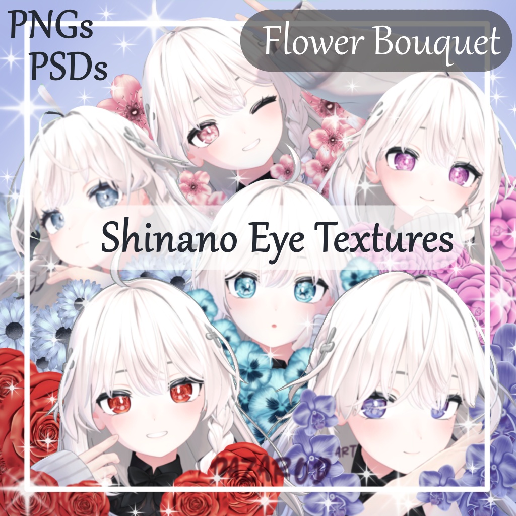 Shinano Flower Bouquet! Eye Textures 6 Flowers! 16 Colors Each!