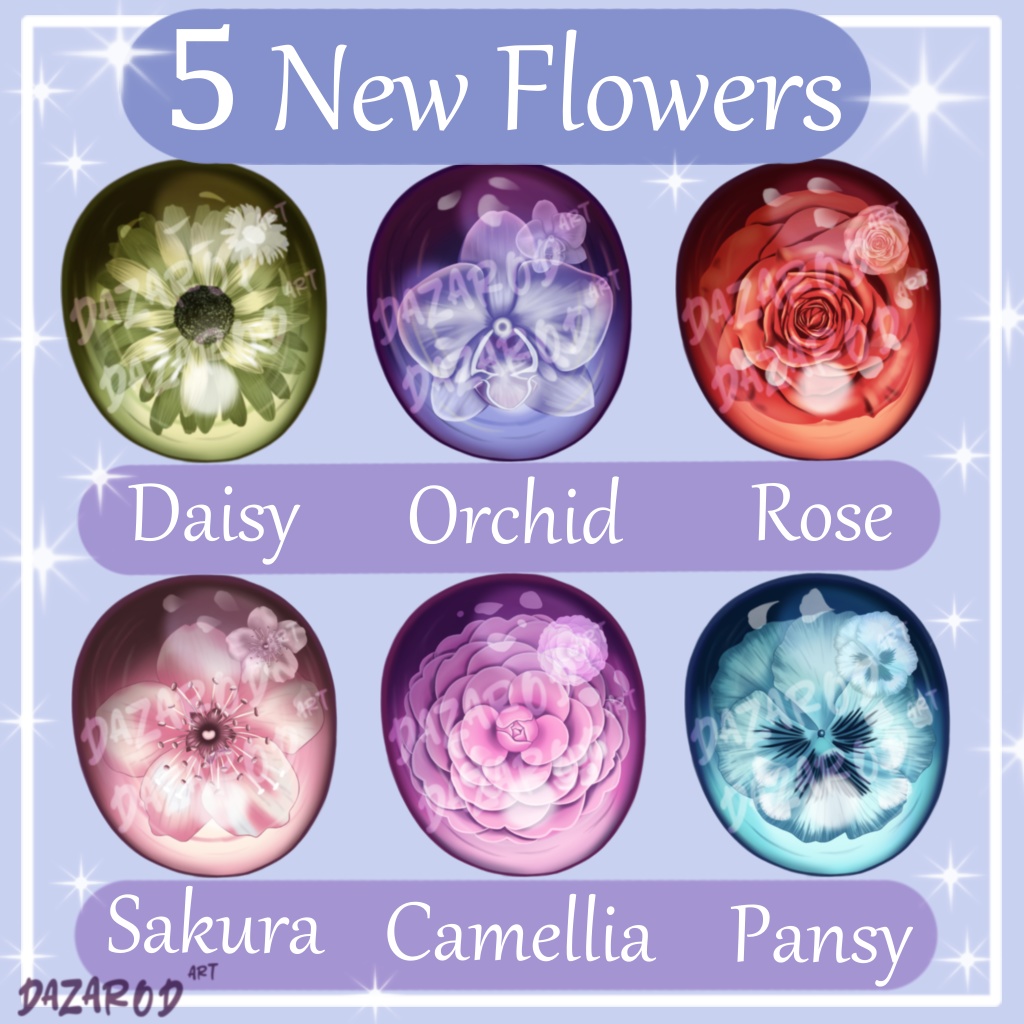 Shinano Flower Bouquet! Eye Textures 6 Flowers! 16 Colors Each!