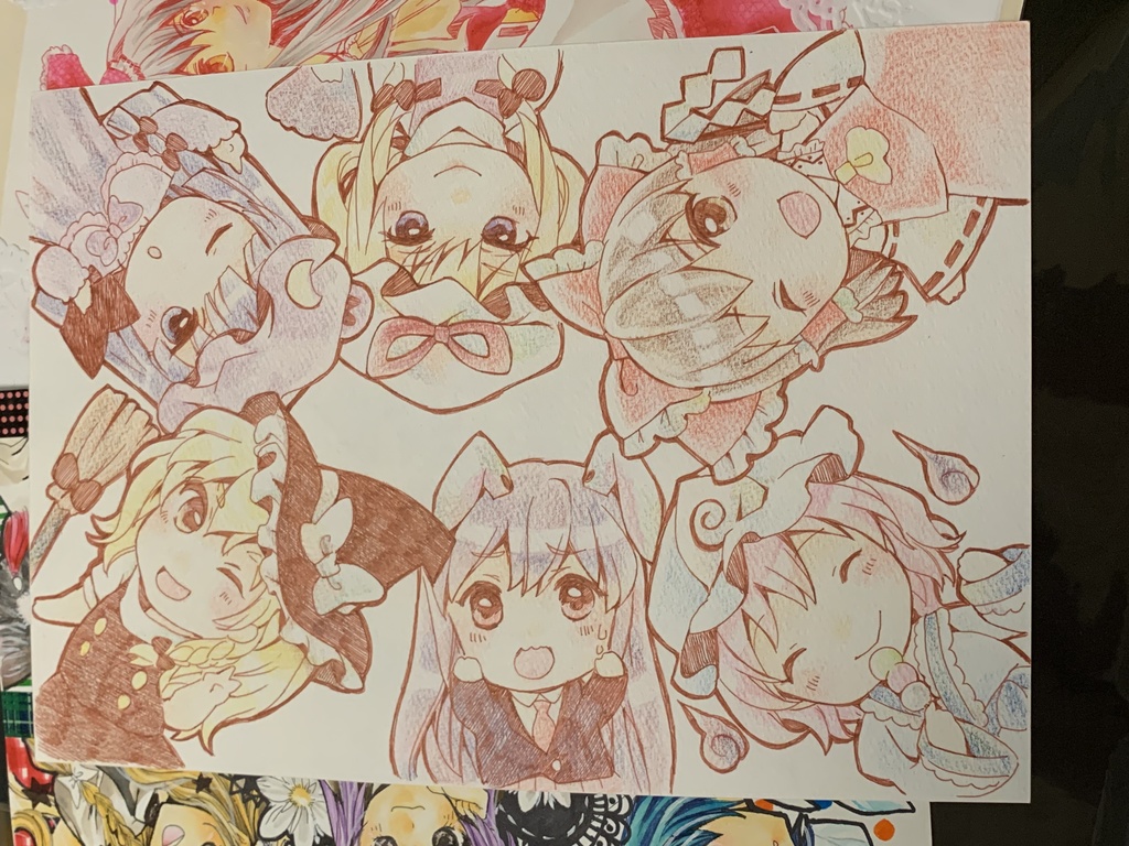 アナログ原画　（集合絵、グッズ原稿）