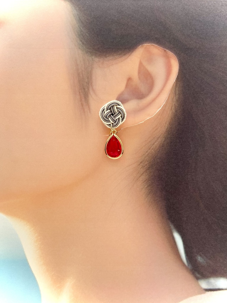 【ゲ謎】水引 イヤリング ピアス 水木イメージ