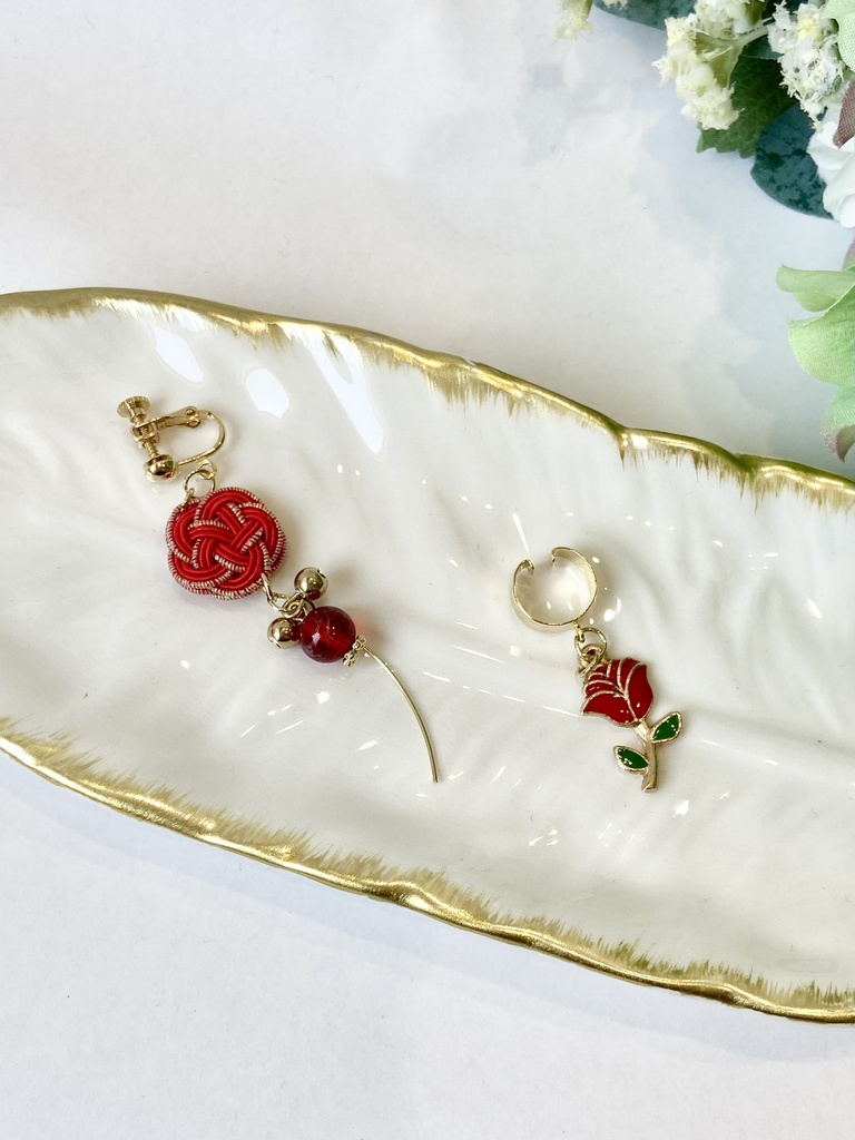 《セール》呪術 釘崎野薔薇 イメージ 水引 イヤリング イヤーカフ ピアス