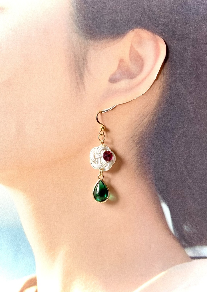 《セール》水引 アクセサリー クリームソーダ イメージ ピアス/イヤリング