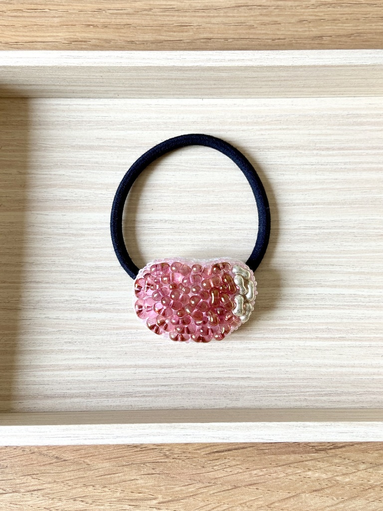 beans-豆- ビーズ刺繍 ヘアゴム