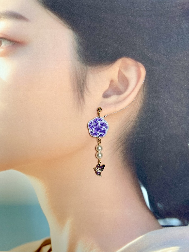 薬屋 月の精(壬氏)イメージ 2way 水引 タッセル イヤリング/ピアス