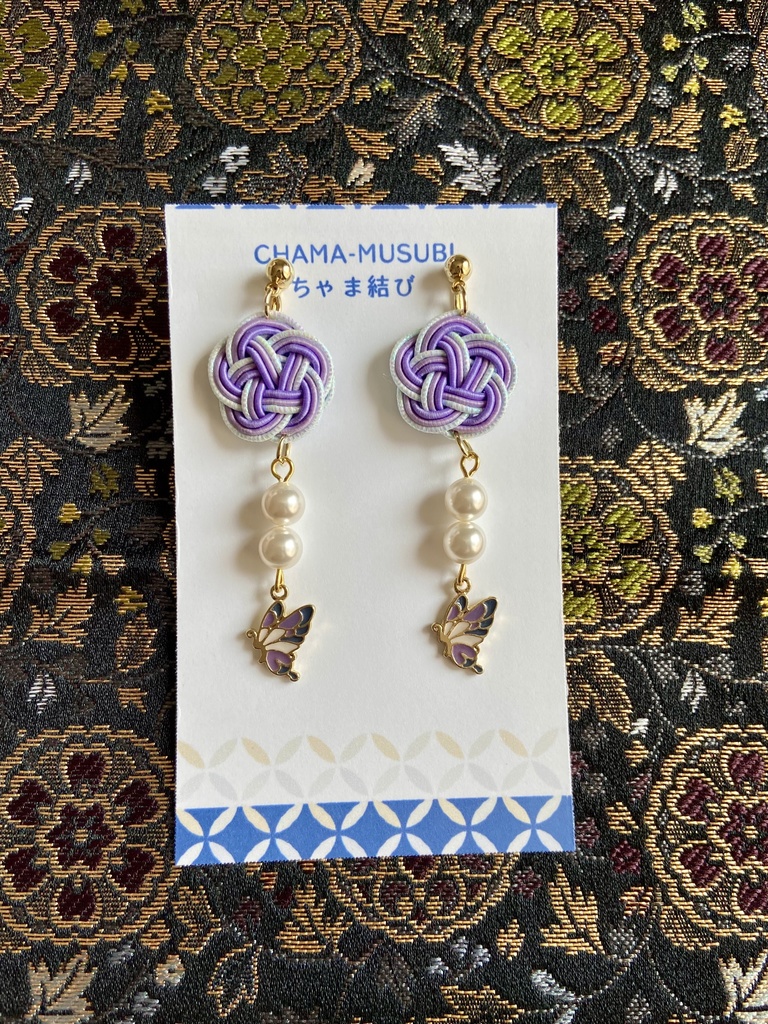 薬屋 月の精(壬氏)イメージ 2way 水引 タッセル イヤリング/ピアス