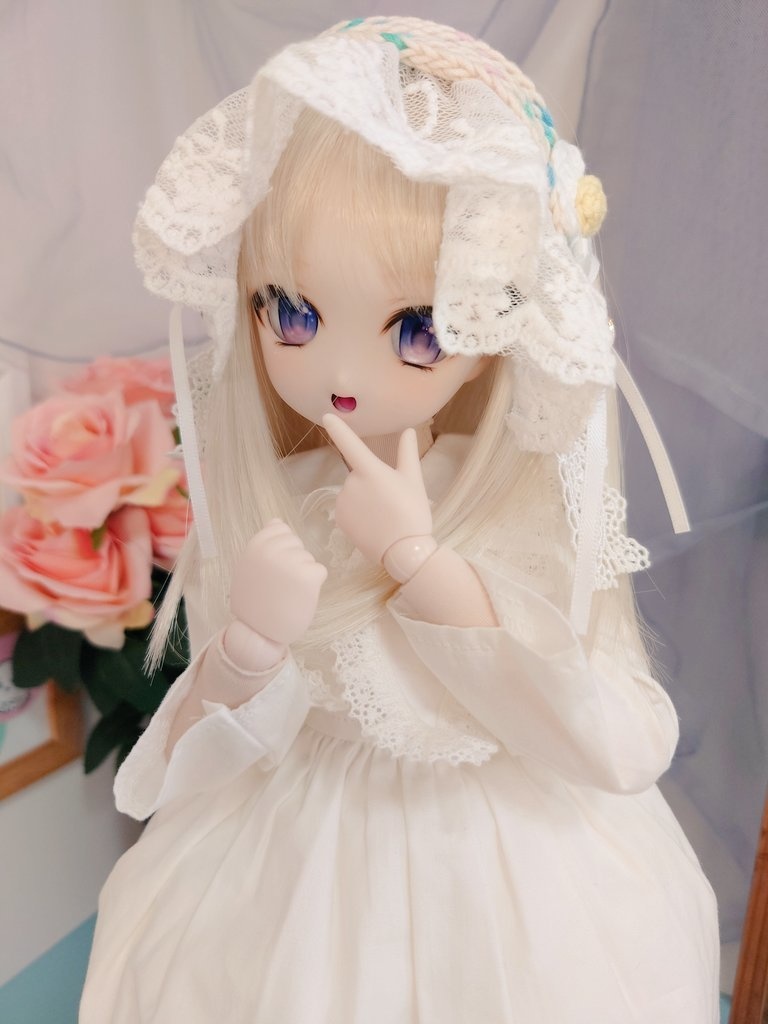 ロリータ風毛糸のヘッドドレス