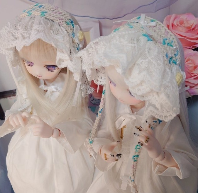 ロリータ風毛糸のヘッドドレス